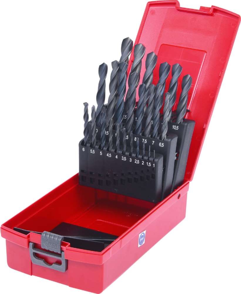 KS Tools HSS R Spiralbohrer Satz Kunststoffkassette 25 teilig 1 bis 13mm Produktbild KS Tools HSS R Spiralbohrer Satz Kunststoffkassette 25 teilig 1 bis 13mm