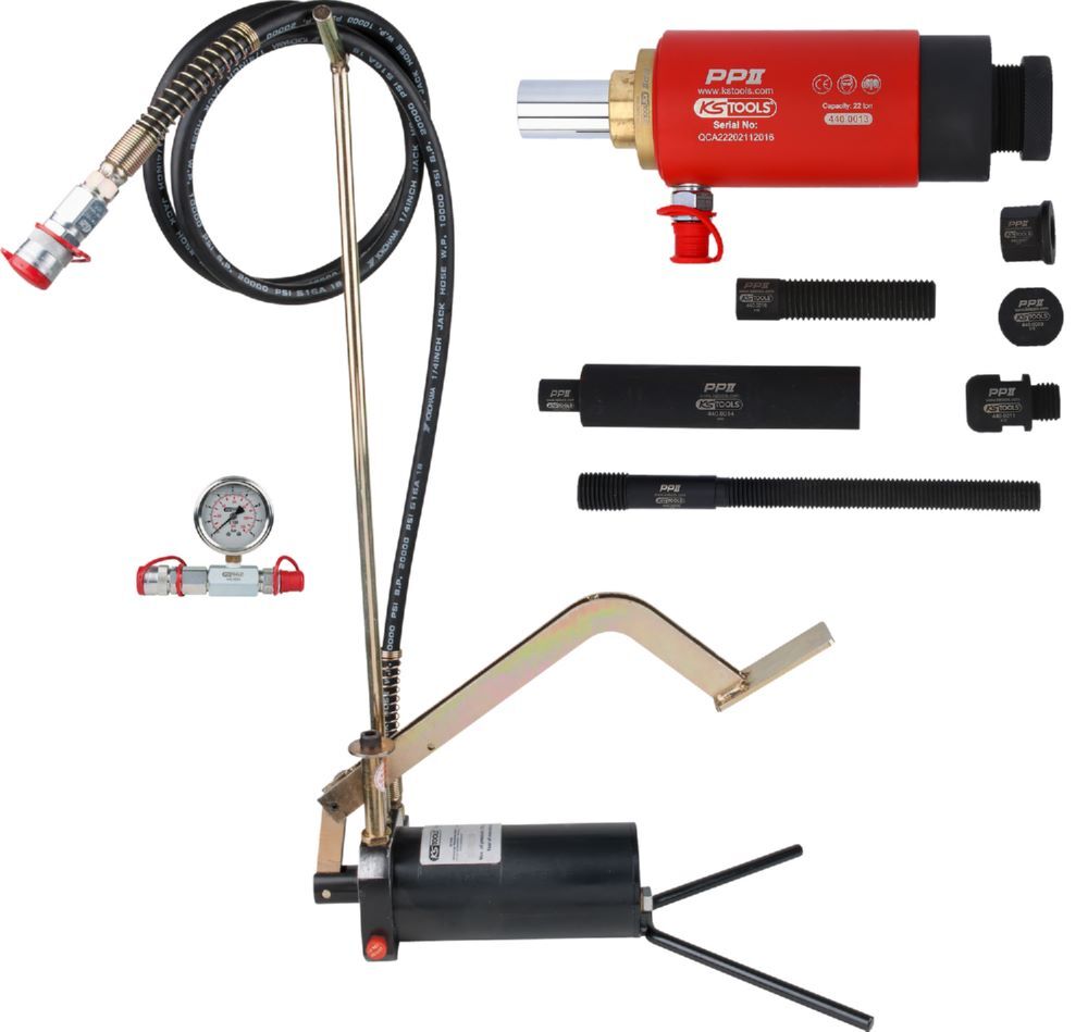 Produktbild KS Tools Hydraulik Einheit 22t mit Hydraulik Pumpe und Manometer