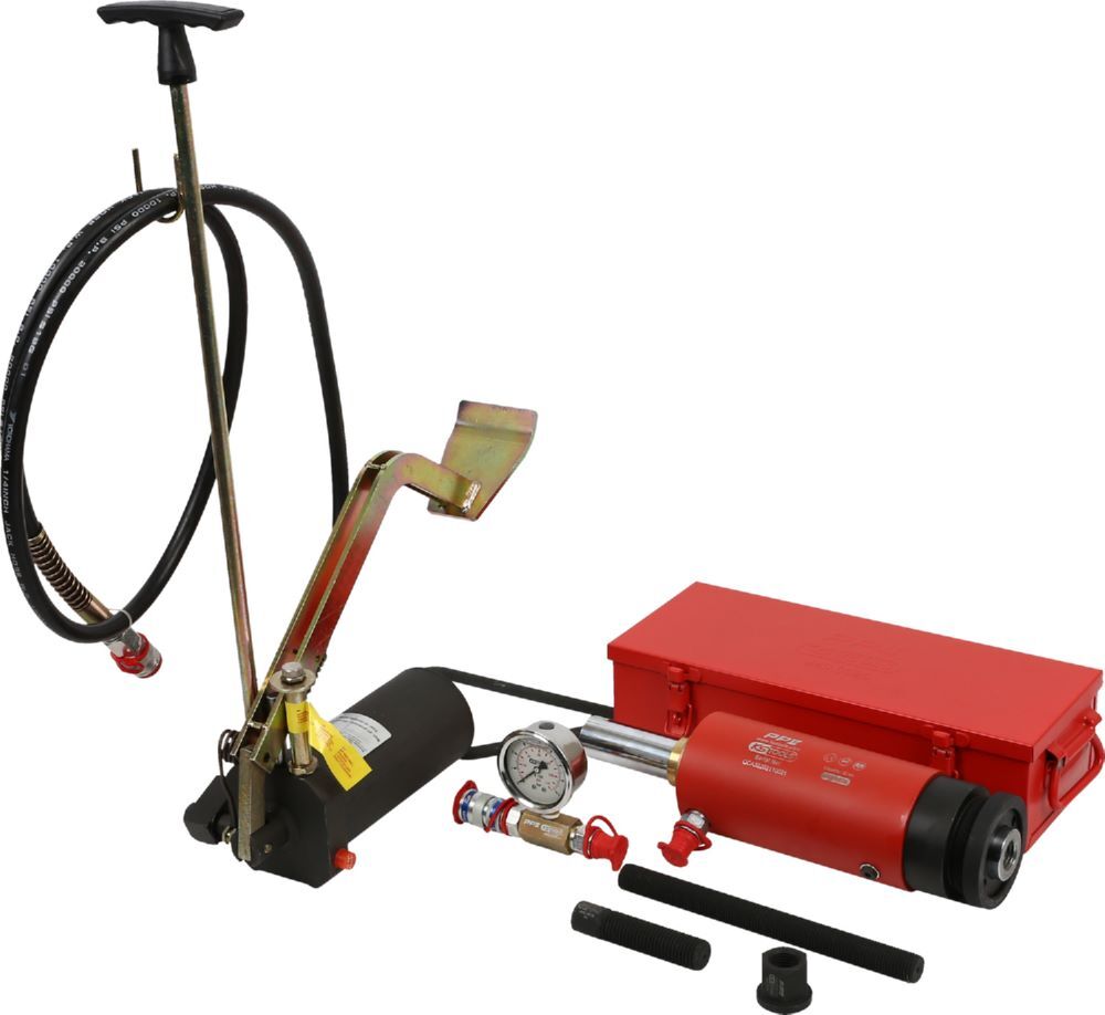 Produktbild KS Tools Hydraulik Einheit 32t mit Hydraulik Pumpe und Manometer 11 teilig
