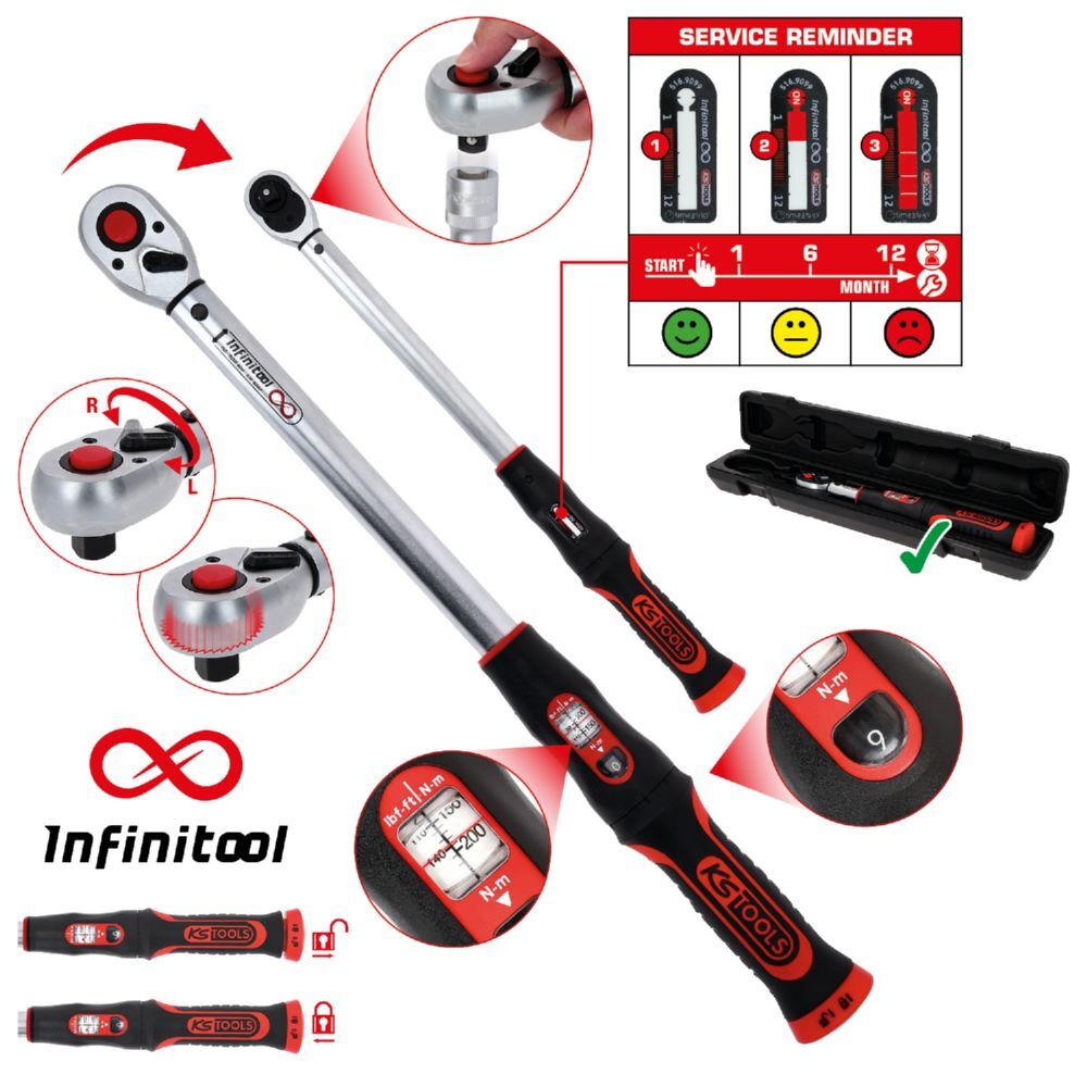 KS Tools INFINITOOL Ratschen Drehmomentschlüssel 80-420 Nm 1/2 Zoll Produktbild KS Tools INFINITOOL Ratschen Drehmomentschlüssel 80-420 Nm 1/2 Zoll