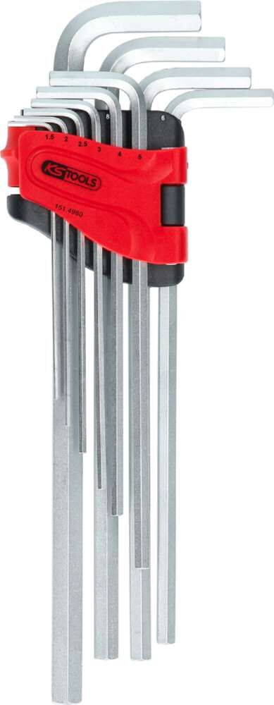 KS Tools Innensechskant Winkelstiftschlüsselsatz extra lang 10 Teile Produktbild KS Tools Innensechskant Winkelstiftschlüsselsatz extra lang 10 Teile