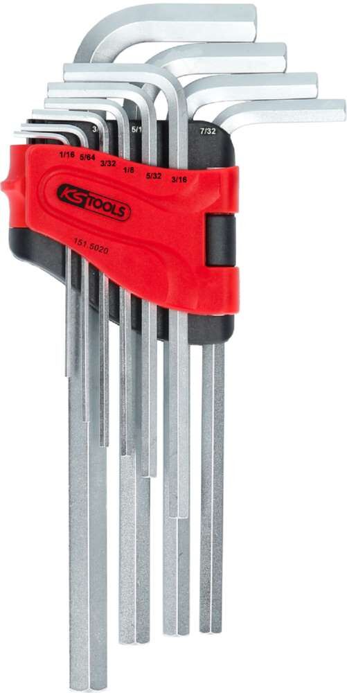 KS Tools Innensechskant Winkelstiftschlüsselsatz lang 10 Teile Zoll Produktbild KS Tools Innensechskant Winkelstiftschlüsselsatz lang 10 Teile Zoll