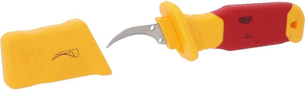 Produktbild KS Tools Kabelmesser mit Schutzisolierung und Hakenklinge 200 mm