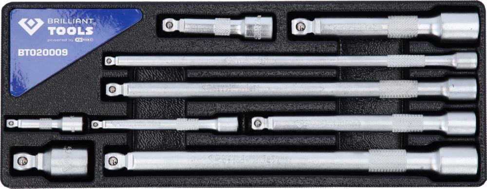 Brilliant Tools Kippverlängerungssatz 1/4 Zoll + 3/8 Zoll + 1/2 Zoll 9 Teile Produktbild Brilliant Tools Kippverlängerungssatz 1/4 Zoll + 3/8 Zoll + 1/2 Zoll 9 Teile