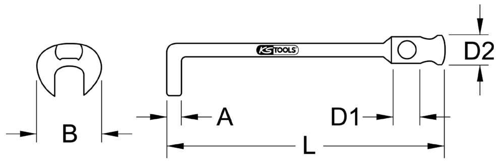 KS Tools Klauenschlüssel ohne Drehstift Schlüsselweite 50 mm