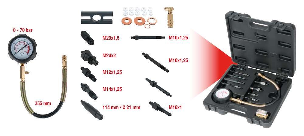 KS Tools Kompressions Druckprüfgerät 13 Teile Produktbild KS Tools Kompressions Druckprüfgerät 13 Teile bild 2