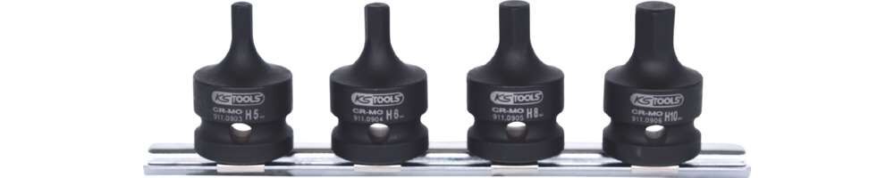 KS Tools 1/2 Zoll Kraft-Bit-Stecknuss-Satz kurz 4 Teile Produktbild KS Tools 1/2 Zoll Kraft-Bit-Stecknuss-Satz kurz 4 Teile