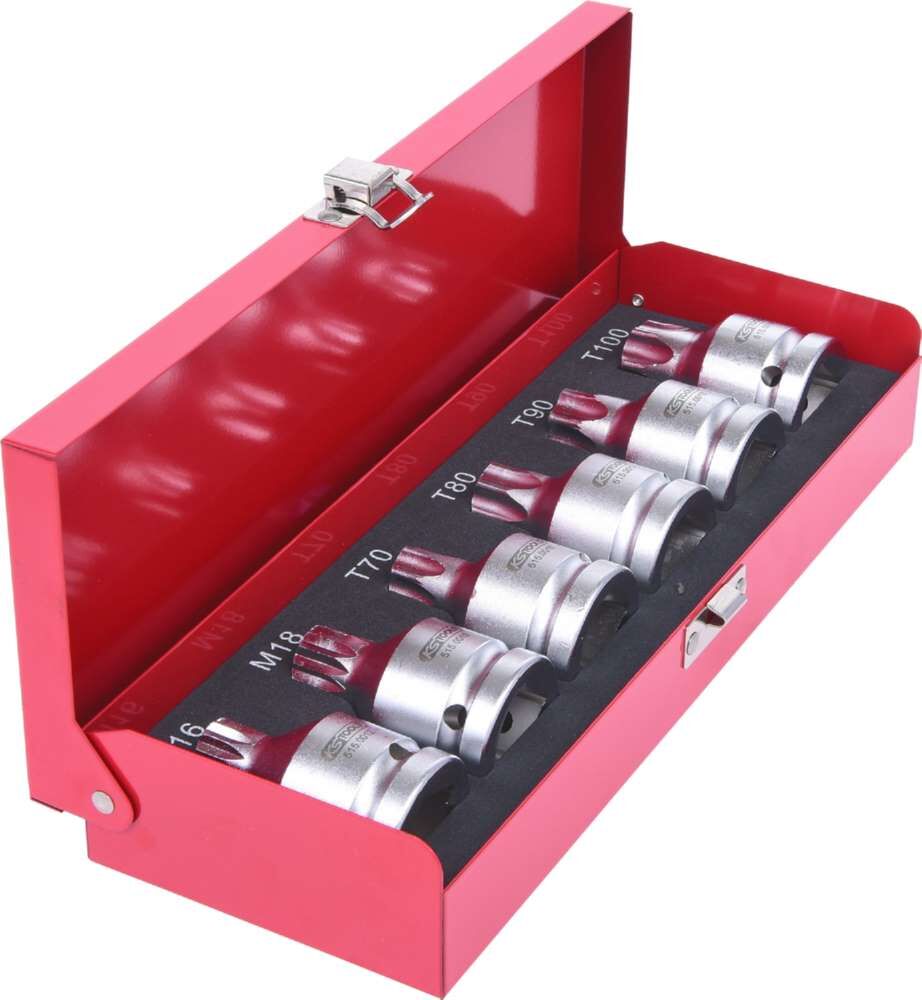 KS Tools 3/4 Zoll Kraft Bit Stecknuss Satz 6 Teile Torx und Vielzahn mit Bohrung KS Tools 3/4 Zoll Kraft Bit Stecknuss Satz 6 Teile Torx und Vielzahn mit Bohrung
