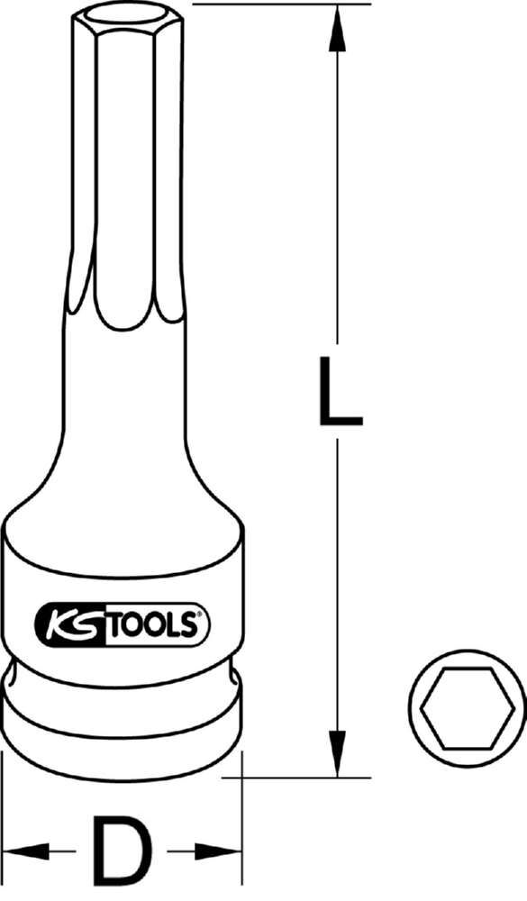 KS Tools 1/2 Zoll Kraft-Bit-Stecknuss Torx lang T45 KS Tools 1/2 Zoll Kraft-Bit-Stecknuss Torx lang T45