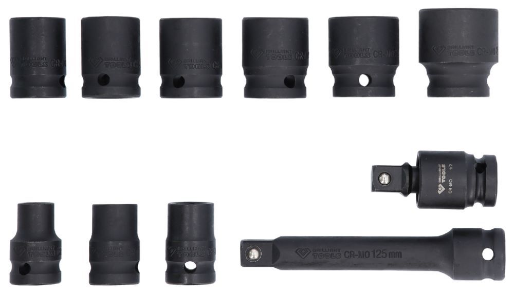 Brilliant Tools Kraftstecknuss Satz 1/2 Zoll Sechskant 11 Teile kurz Produktbild Brilliant Tools Kraftstecknuss Satz 1/2 Zoll Sechskant 11 Teile kurz bild 3