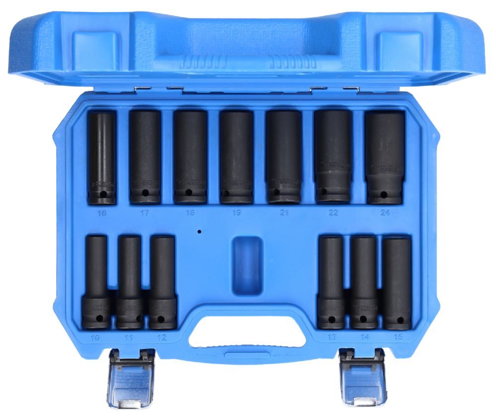 Brilliant Tools Kraftstecknuss Satz 1/2 Zoll Sechskant 13 Teile lang 10 bis 24 mm Produktbild Brilliant Tools Kraftstecknuss Satz 1/2 Zoll Sechskant 13 Teile lang 10 bis 24 mm