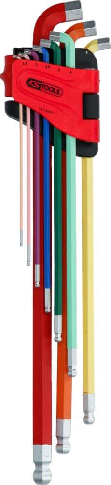 KS Tools Winkelstiftschlüsselsatz Kugelkopf Innensechskant 108 Grad 9 Teile Produktbild KS Tools Winkelstiftschlüsselsatz Kugelkopf Innensechskant 108 Grad 9 Teile