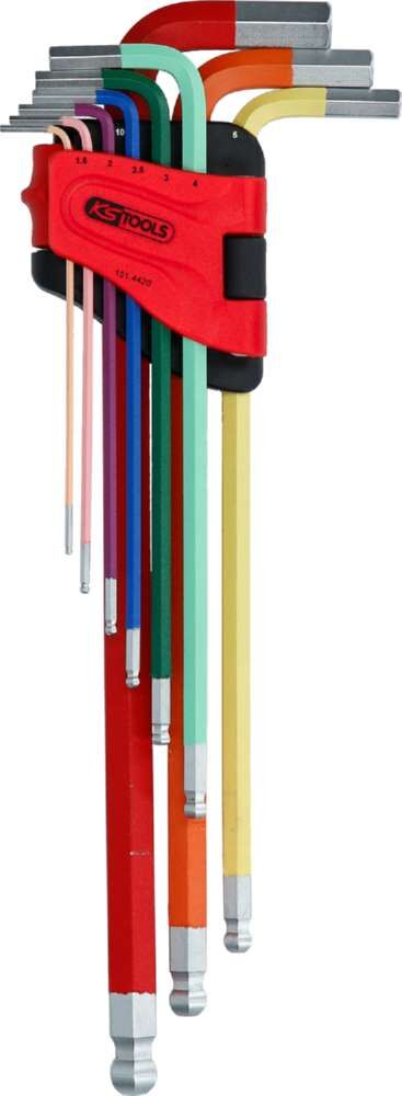 KS Tools Winkelstiftschlüsselsatz Kugelkopf Innensechskant extra lang 9 Teile Produktbild KS Tools Winkelstiftschlüsselsatz Kugelkopf Innensechskant extra lang 9 Teile