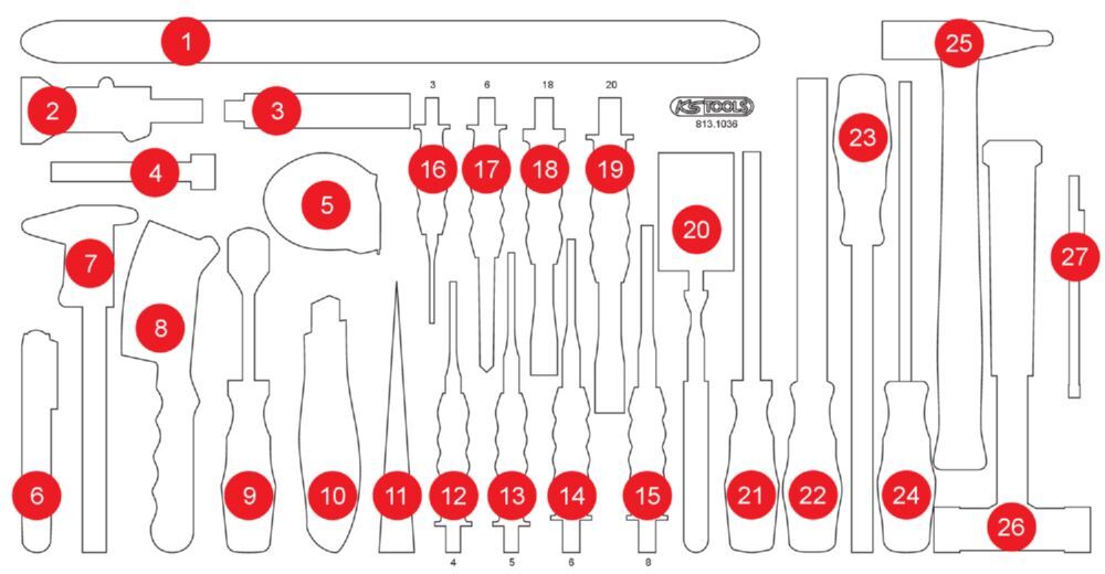 Produktbild KS Tools Leere Schaumstoffeinlage zu 813.1036