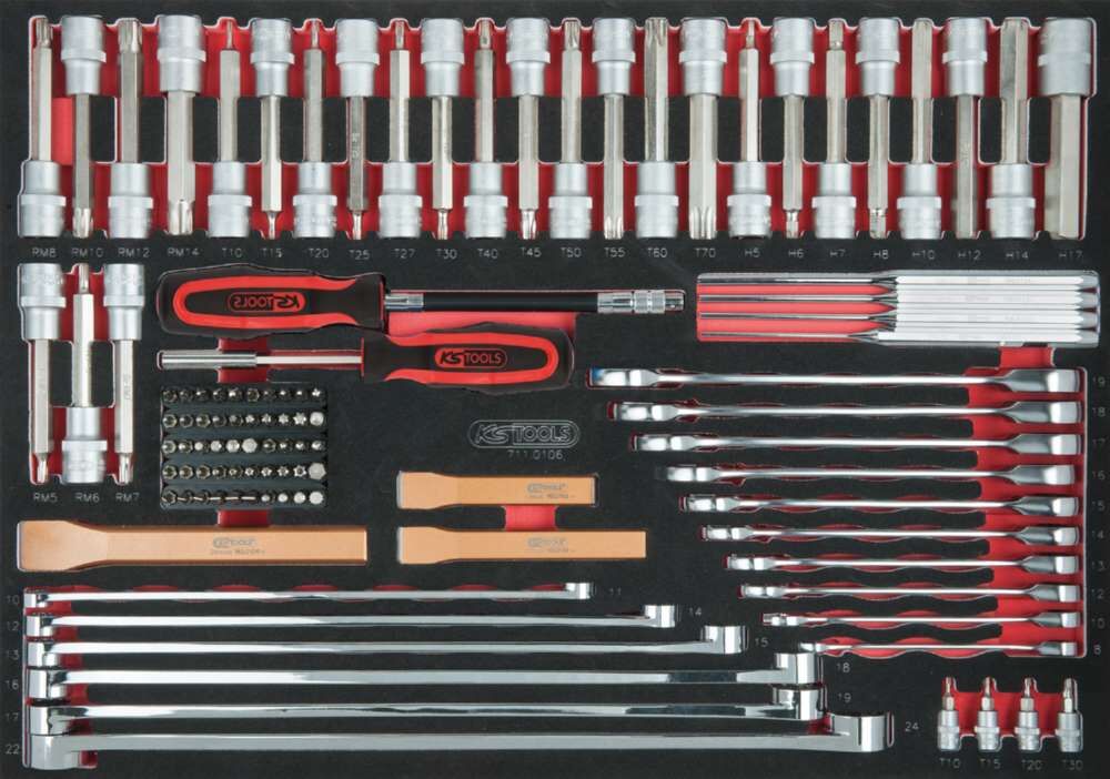 KS Tools Meißel Schlüssel Bit Stecknuss Satz 106 teilig Produktbild KS Tools Meißel Schlüssel Bit Stecknuss Satz 106 teilig