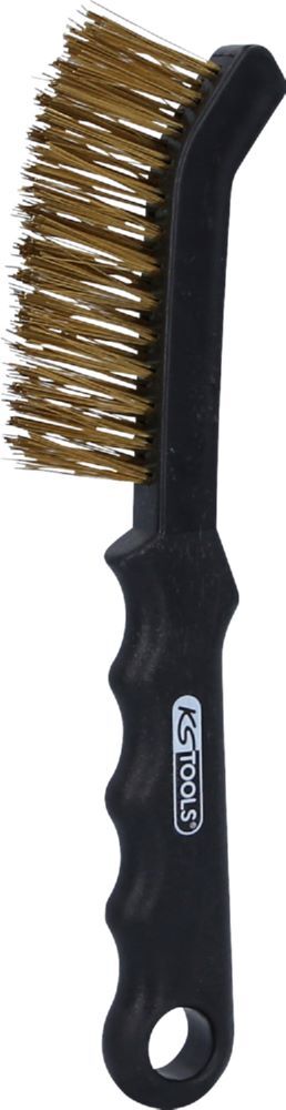KS Tools Messingdraht Bremssattel Drahtbürste 2 reihig glatt Produktbild KS Tools Messingdraht Bremssattel Drahtbürste 2 reihig glatt