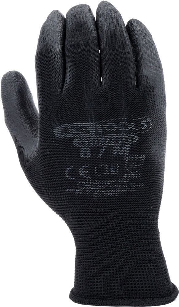 Produktbild KS Tools Mikro Feinstrickhandschuhe 12 Paar schwarz Größe 8