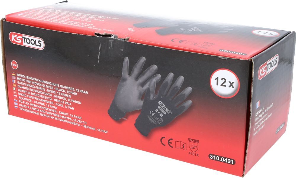 Produktbild Mikro-Feinstrickhandschuhe-schwarz, 8, 12 Paar bild 2