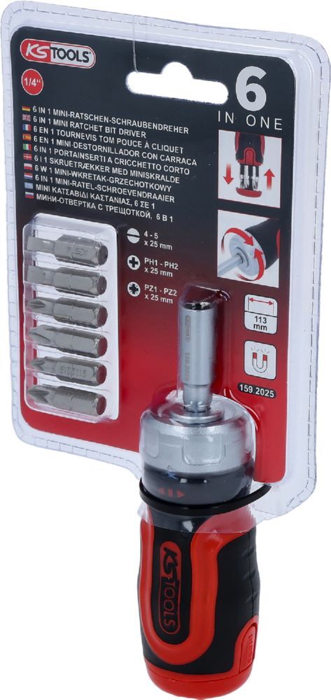Produktbild 1/4" 6 in 1 Mini-Ratschen-Bit-Schraubendreher bild 3