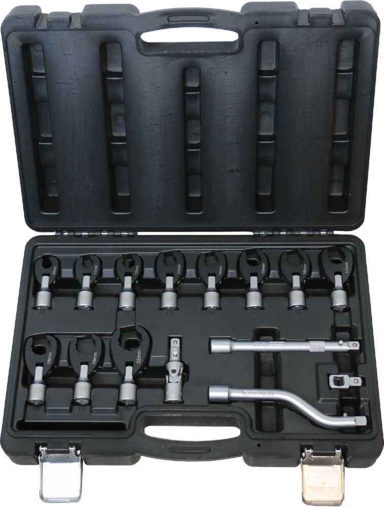 Produktbild 3/8" 12-kant-Einsteck-Maulschlüssel-Satz mit Gelenk, 15-tlg, 10-22 mm bild 5