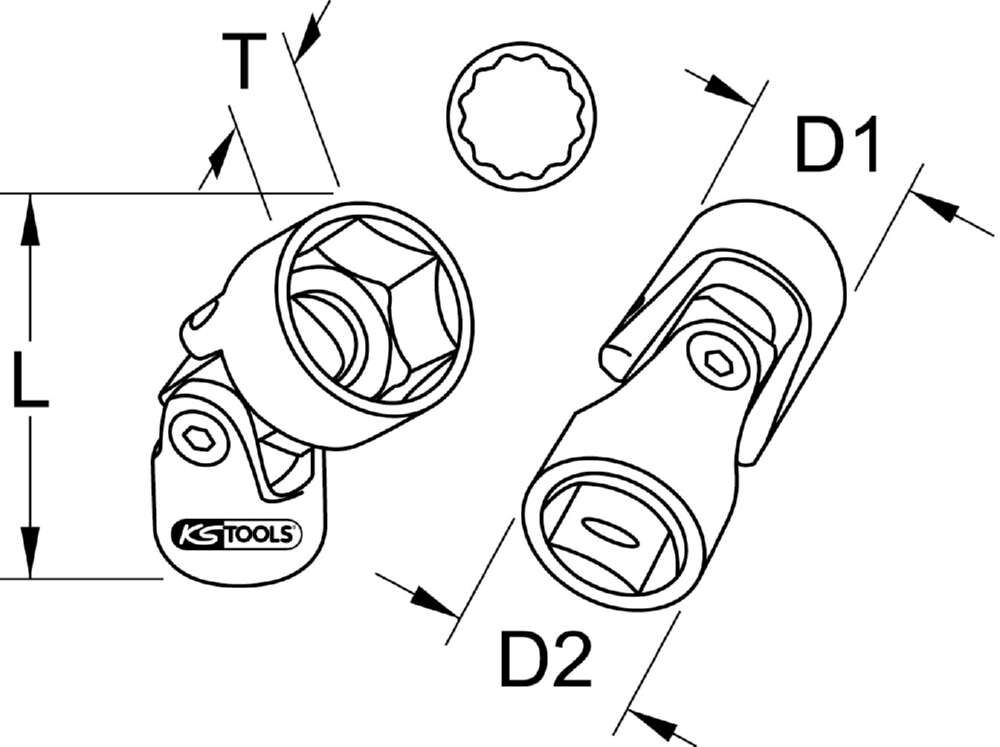 KS Tools 3/8 Zoll 12-kant-Stecknuss mit Gelenk für Getriebe Schlüsselweite18 mm Produktbild KS Tools 3/8 Zoll 12-kant-Stecknuss mit Gelenk für Getriebe Schlüsselweite18 mm bild 2