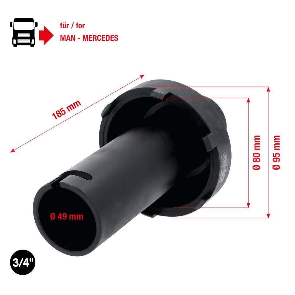 Produktbild 3/4" Nutmuttern-Schlüssel mit 6 Zapfen für Mercedes, 80-95mm bild 2