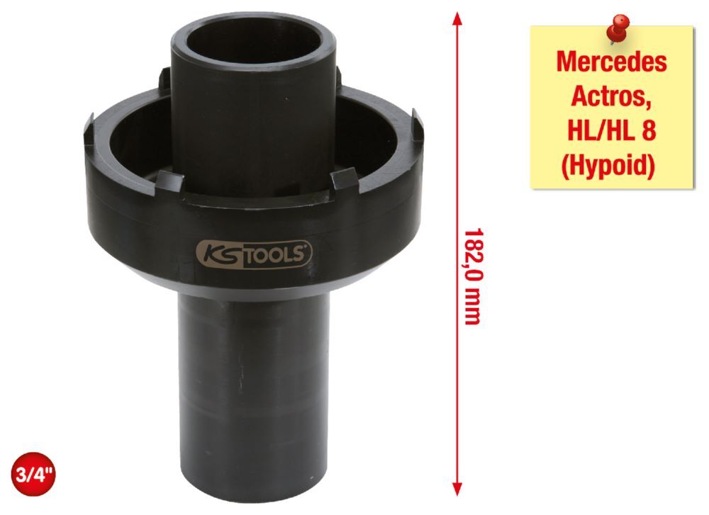 Produktbild 3/4" Nutmuttern-Schlüssel mit 6 Zapfen für Mercedes, 105-125mm bild 2