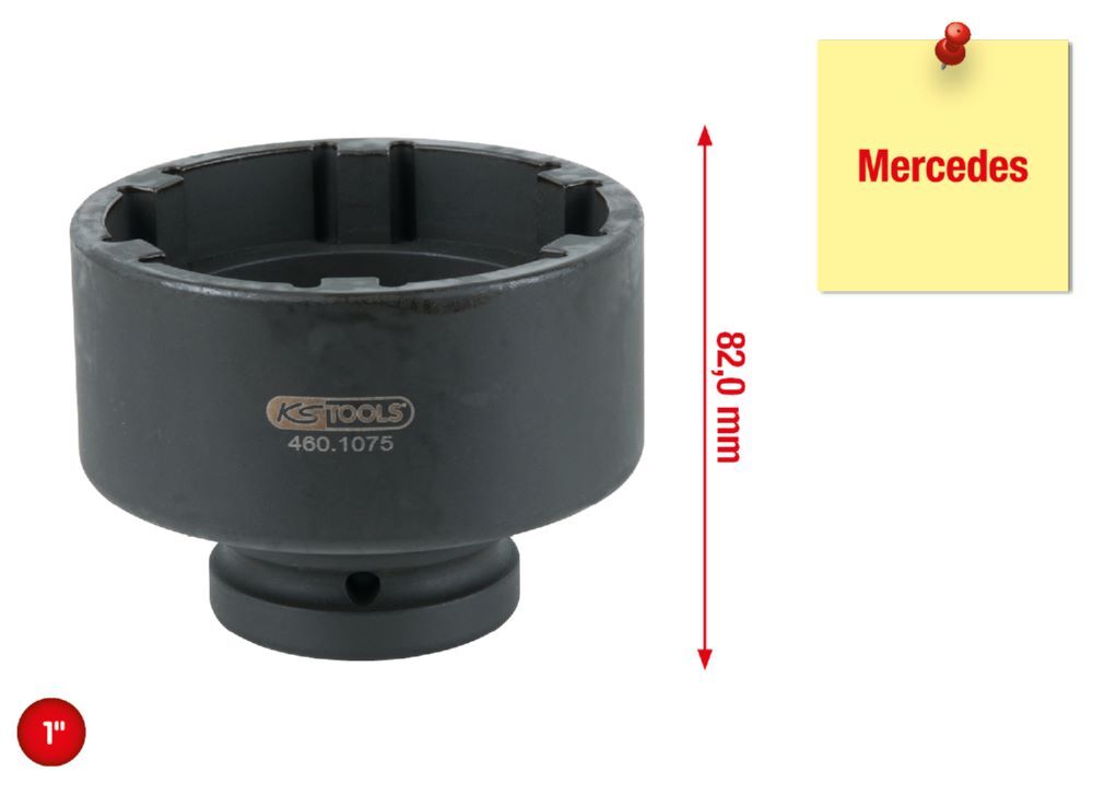 Produktbild 1" Nutmuttern-Schlüssel mit 6 Zapfen für Mercedes, 86 mm bild 2