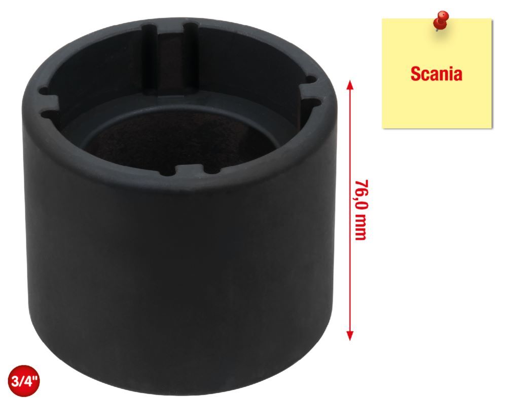 Produktbild 3/4" Nutmuttern-Schlüssel mit 4 Zapfen für Scania, Innenzapfen Ø 58mm bild 2