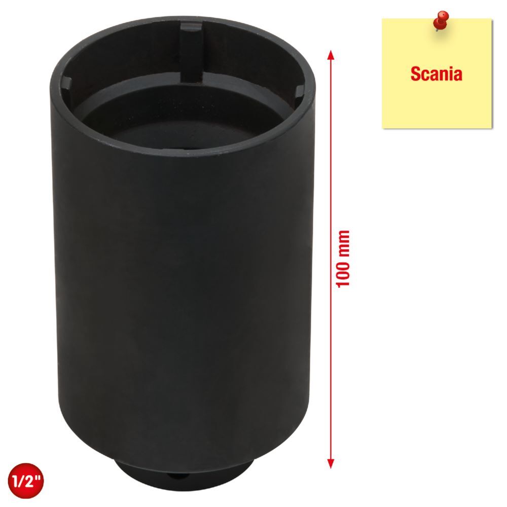 Produktbild 1/2" Nutmuttern-Schlüssel mit 4 Zapfen für Scania, Innenzapfen Ø 48mm bild 2