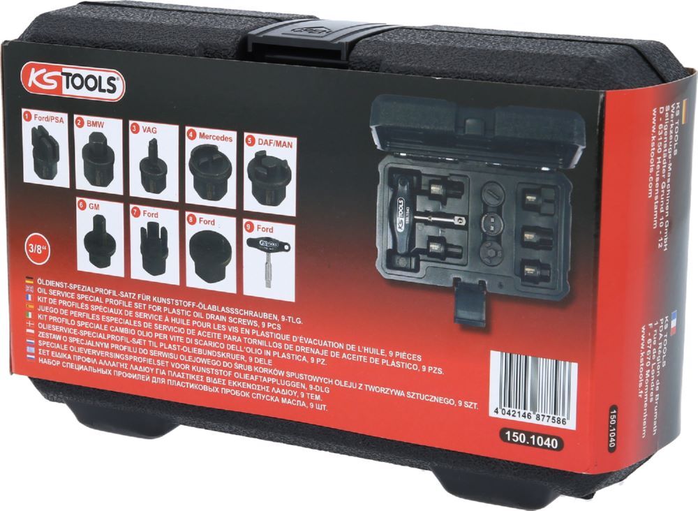 Produktbild 3/8" Öldienst-Spezialprofil-Satz für Kunststoff-Ölablassschrauben, 9-tlg bild 5