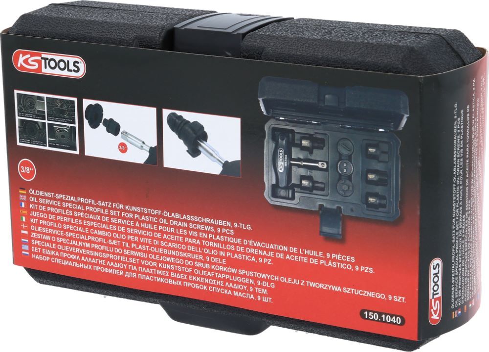 Produktbild 3/8" Öldienst-Spezialprofil-Satz für Kunststoff-Ölablassschrauben, 9-tlg bild 3