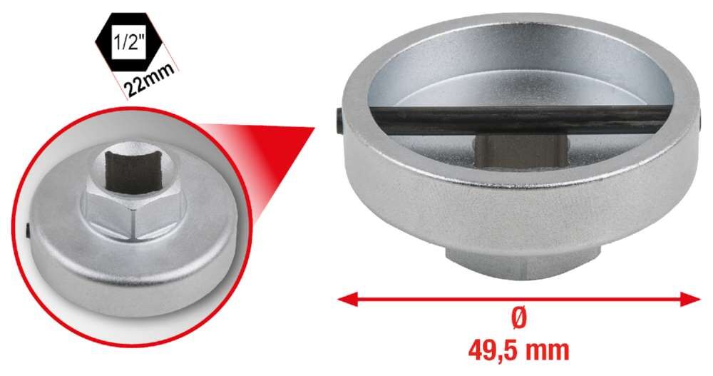 KS Tools 1/2 Zoll Ölfilter Schlüssel Durchmesser 49,5 mm Produktbild KS Tools 1/2 Zoll Ölfilter Schlüssel Durchmesser 49,5 mm bild 4