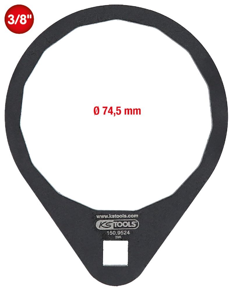 KS Tools 3/8 Zoll Ölfilterschlüssel Durchmesser 74,5 mm 15 Flächen KS Tools 3/8 Zoll Ölfilterschlüssel Durchmesser 74,5 mm 15 Flächen