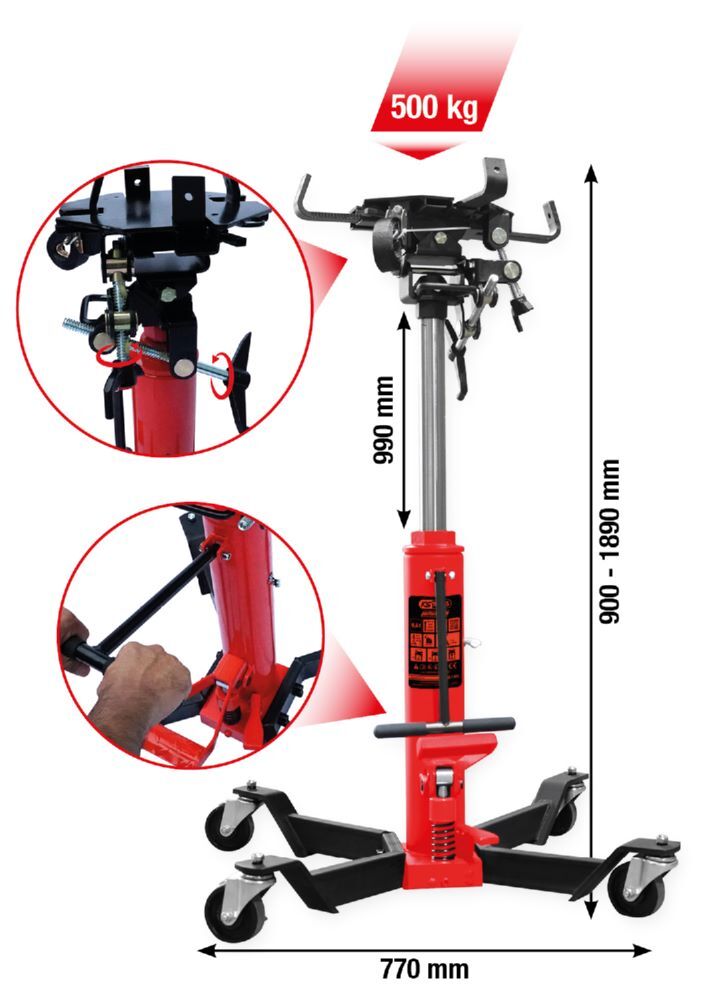 KS Tools Getriebeheber performance Hydraulik mit Tisch 500 kg Produktbild KS Tools Getriebeheber performance Hydraulik mit Tisch 500 kg