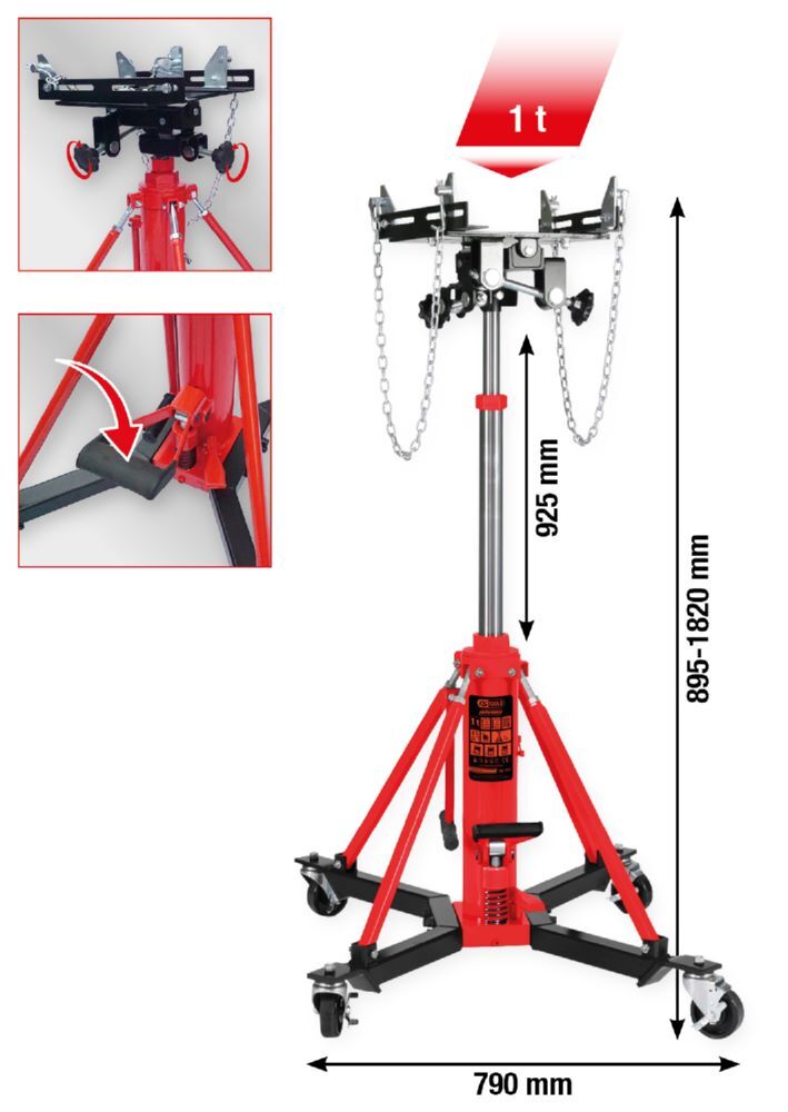 KS Tools Getriebeheber performance Hydraulik mit Tisch 1000 kg Produktbild KS Tools Getriebeheber performance Hydraulik mit Tisch 1000 kg