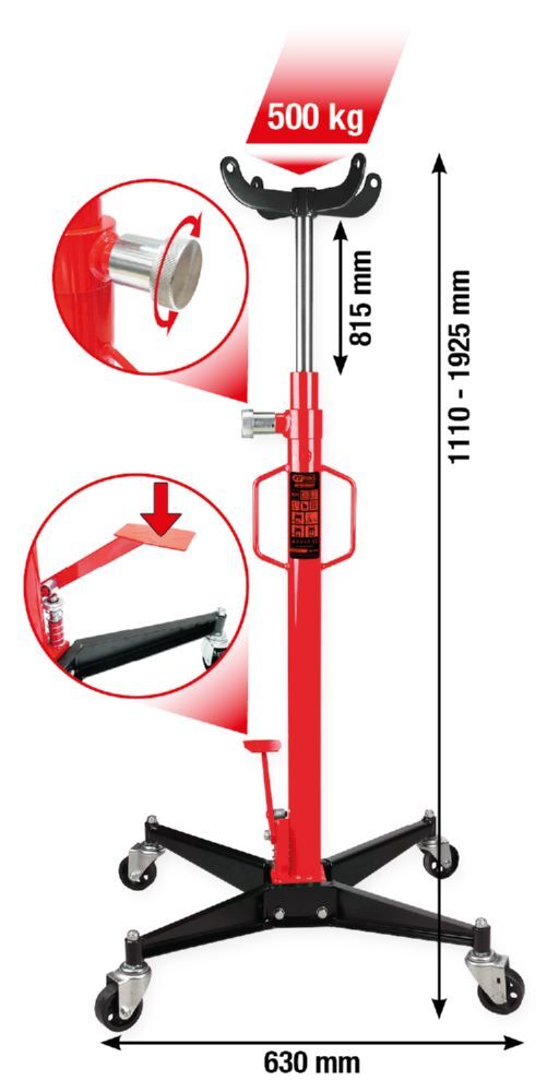 KS Tools Hydraulischer Getriebeheber performance Traglast bis 500 kg Produktbild KS Tools Hydraulischer Getriebeheber performance Traglast bis 500 kg bild 2