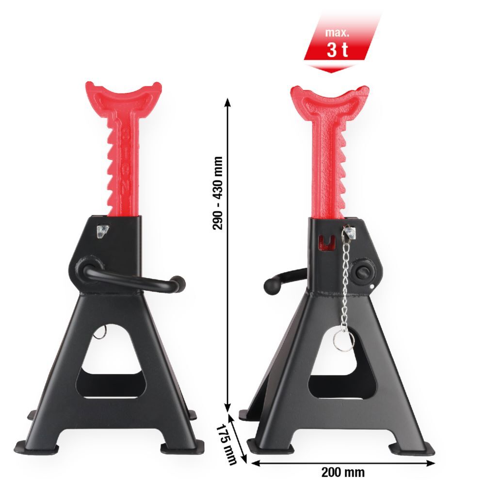 KS Tools Stahl Unterstellbock mit Schnellverstellung Traglast 3000 kg paarweise Produktbild KS Tools Stahl Unterstellbock mit Schnellverstellung Traglast 3000 kg paarweise bild 2