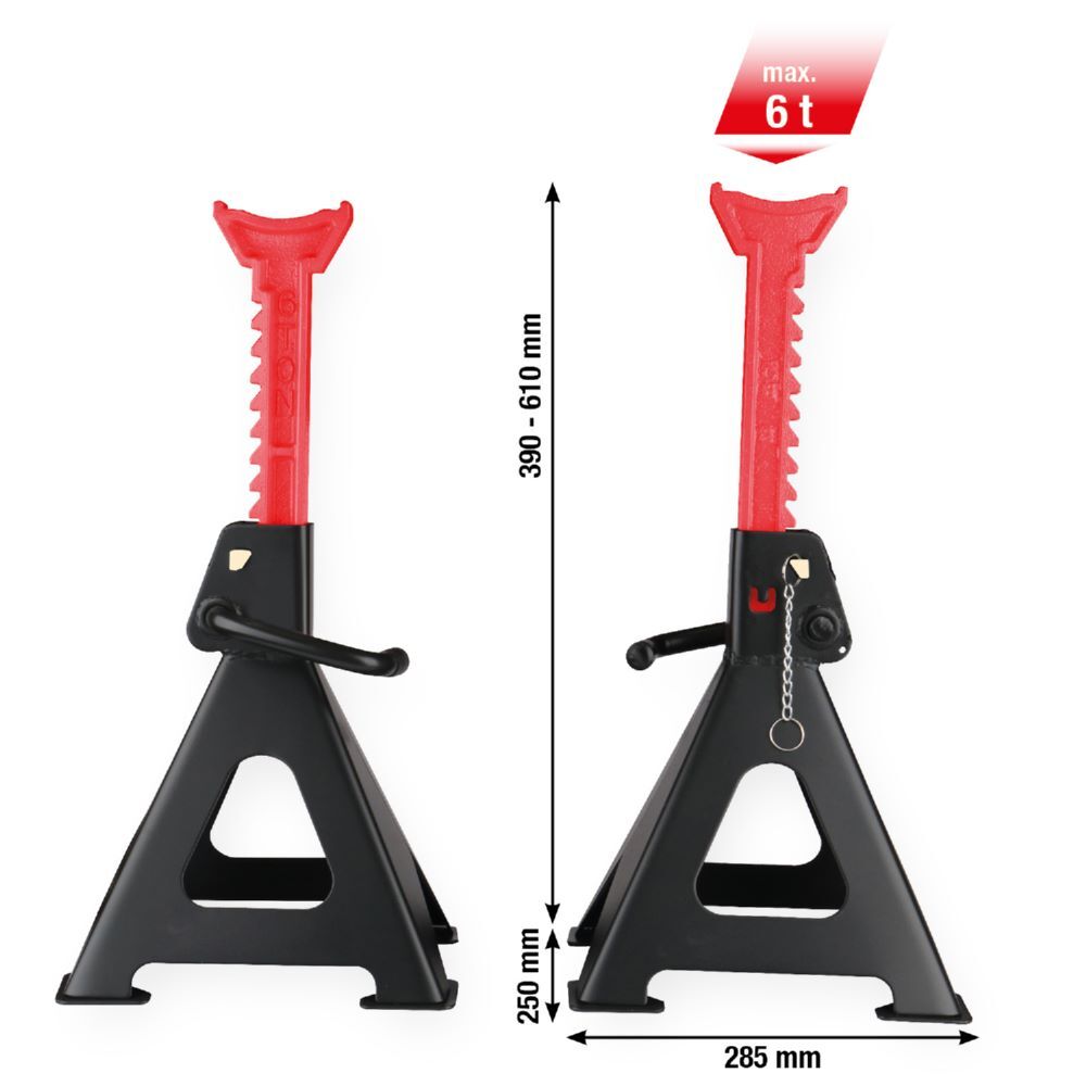 KS Tools Stahl Unterstellbock mit Schnellverstellung Traglast 6000 kg paarweise Produktbild KS Tools Stahl Unterstellbock mit Schnellverstellung Traglast 6000 kg paarweise bild 2