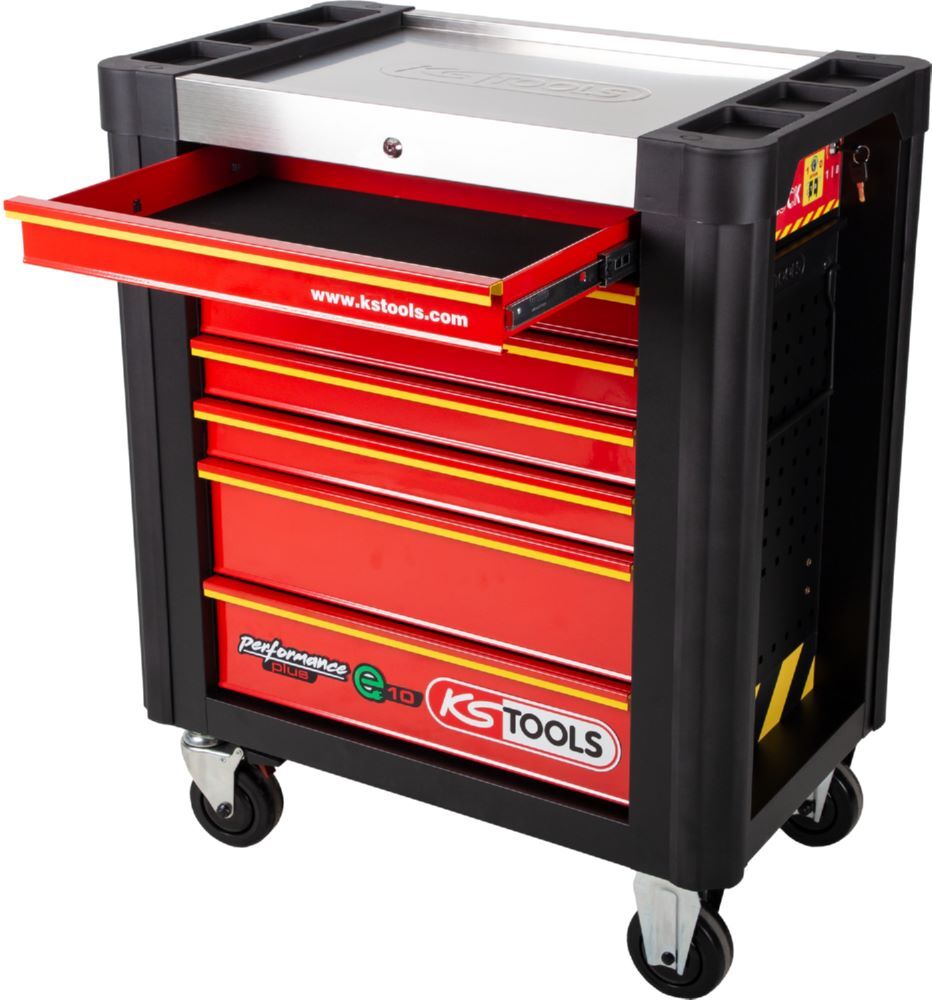 KS Tools PERFORMANCEplus e10 SCHWARZ/ROT Werkstattwagen 7 Schubladen 853 x 1026 x 527 mm Produktbild KS Tools PERFORMANCEplus e10 SCHWARZ/ROT Werkstattwagen 7 Schubladen 853 x 1026 x 527 mm