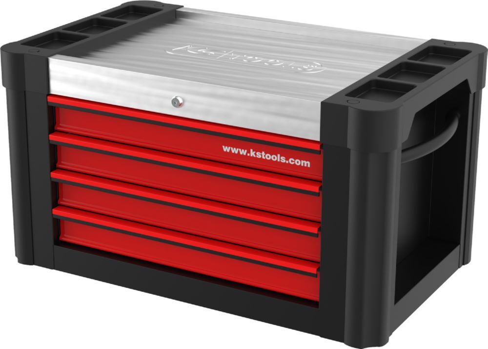 Produktbild PERFORMANCEplus P10TC SCHWARZ/ROT Werkstattwagenaufsatz mit 4 Schubladen bild 2