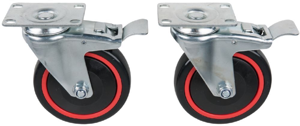 KS Tools RACINGline Lenkrollensatz mit Roll und Drehbremse mit Schrauben Produktbild KS Tools RACINGline Lenkrollensatz mit Roll und Drehbremse mit Schrauben