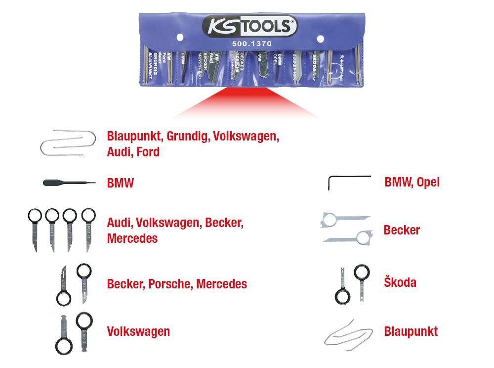 KS Tools Radio Navigationssystem Demontage und Montage Satz 18 Teile KS Tools Radio Navigationssystem Demontage und Montage Satz 18 Teile