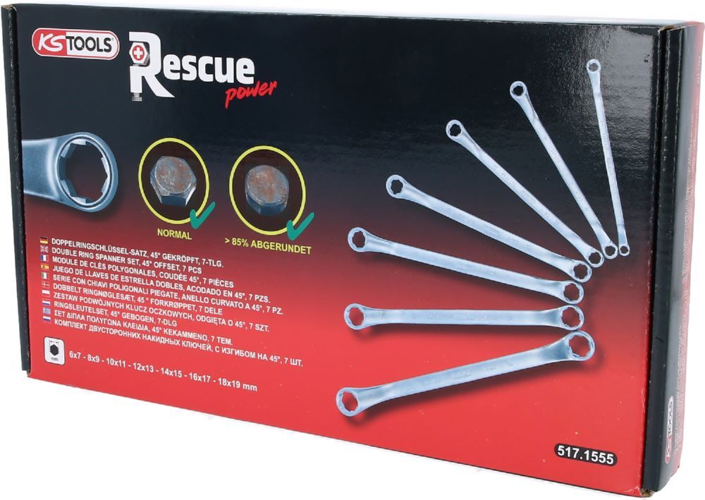 Produktbild RESCUEpower Doppel-Ringschlüssel-Satz, gekröpft 7-tlg 6-19mm bild 5