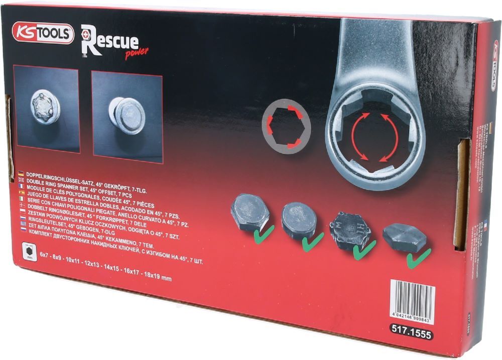 Produktbild RESCUEpower Doppel-Ringschlüssel-Satz, gekröpft 7-tlg 6-19mm bild 6