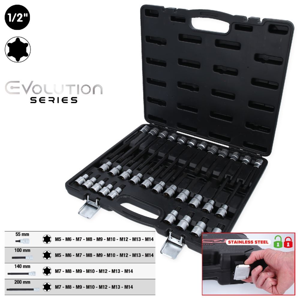 Produktbild 1/2" RIBE® Bit-Stecknuss-Satz, 32-tlg, kurz, lang und extra lang bild 2