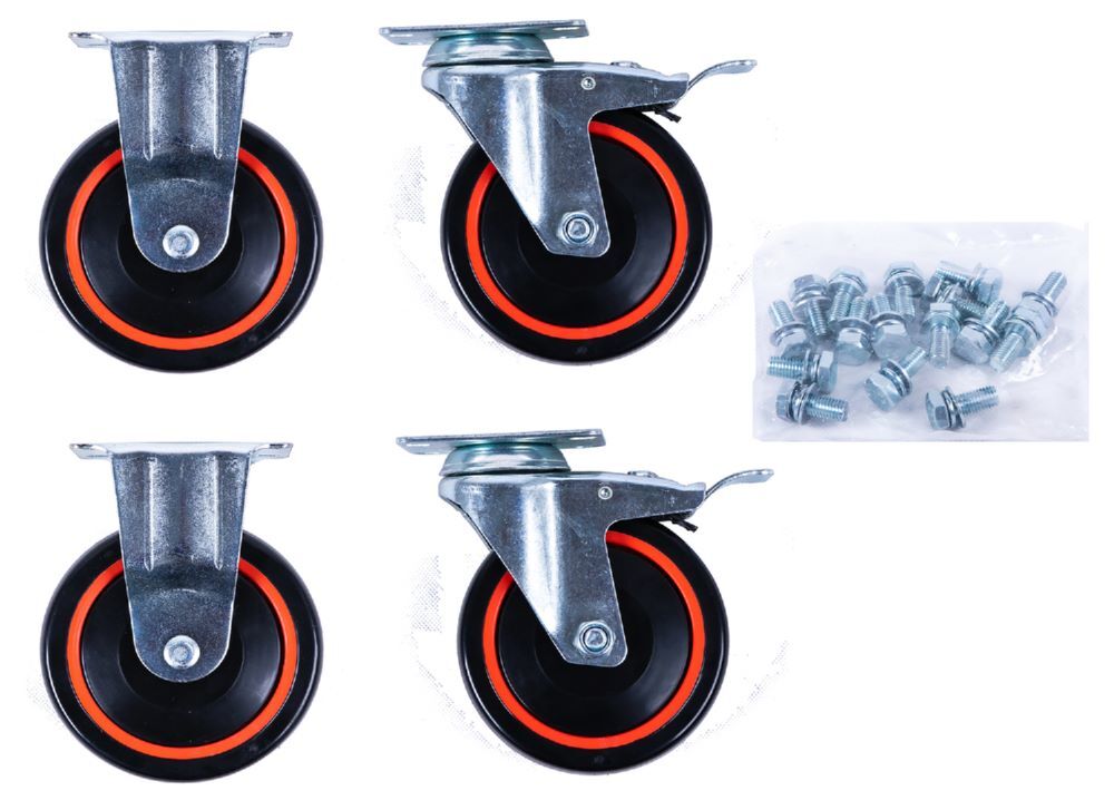Produktbild KS Tools Rollenset 2 x Lenkrolle und 2 x Laufrolle