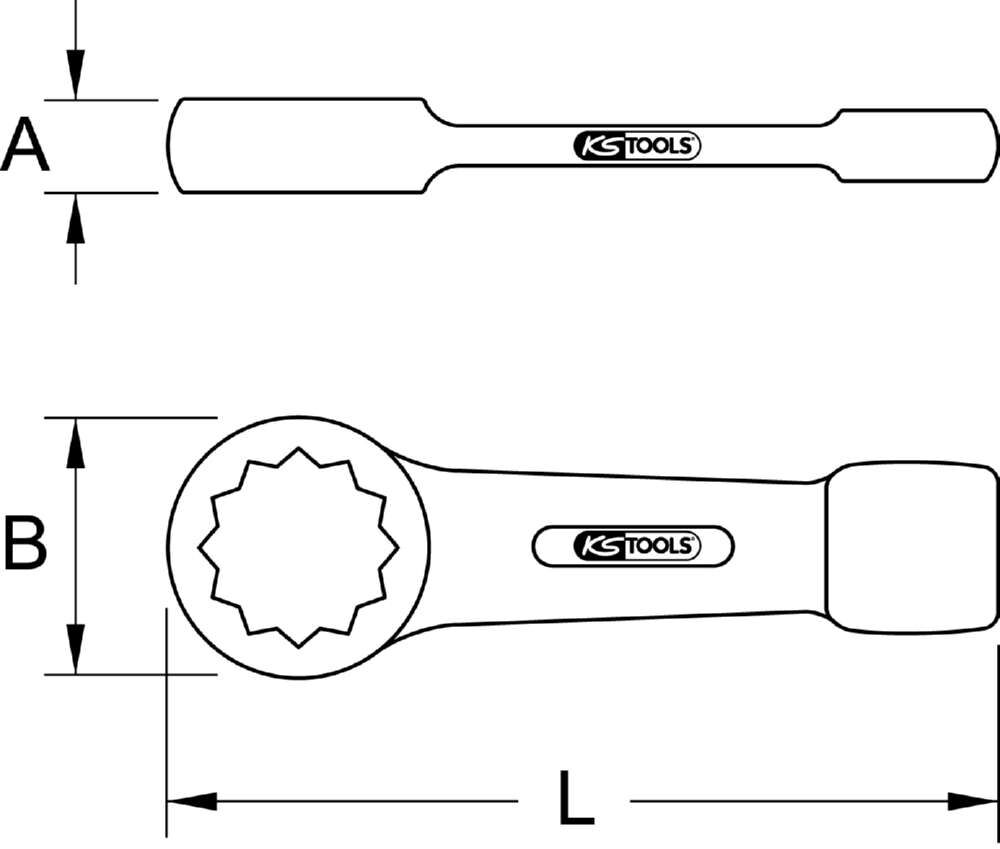 KS Tools Schlag-Ringschlüssel tief Schlüsselweite 115 mm