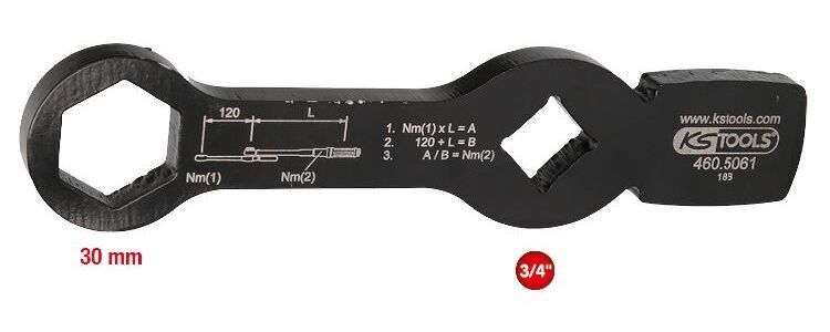 Produktbild 3/4" Schlag-Sechskant-Schlüssel mit 2 Schlagflächen, 30mm bild 2