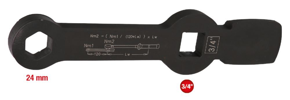 Produktbild 3/4" Schlag-Sechskant-Schlüssel mit 2 Schlagflächen, 24 mm bild 2